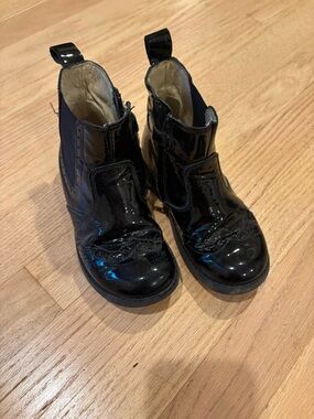 Froddo Children’s Black Patent Ankle Boots with Side Zip